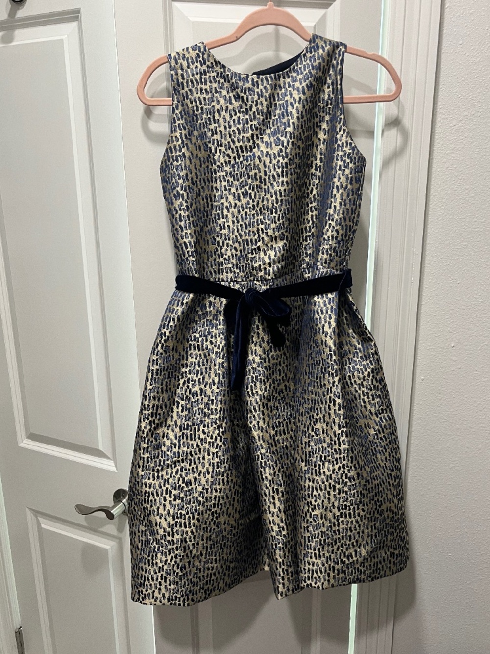 Susanne Lively Designs Girls Dress Size 16 | Gold & Navy Jacquard Party Dress